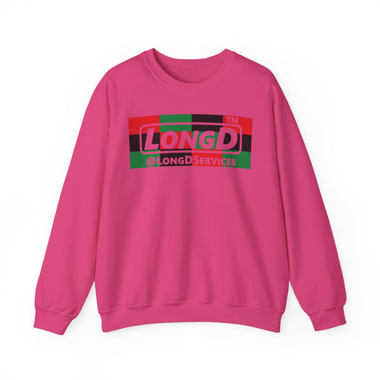 LongD negative 3x4 tag logo crewneck sweatshirt (Juneteenth colors)