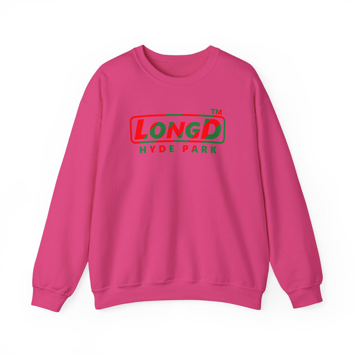 LongD Hyde Park positive pixel-weighted 6-striped logo (Xmas colors) crewneck sweatshirt