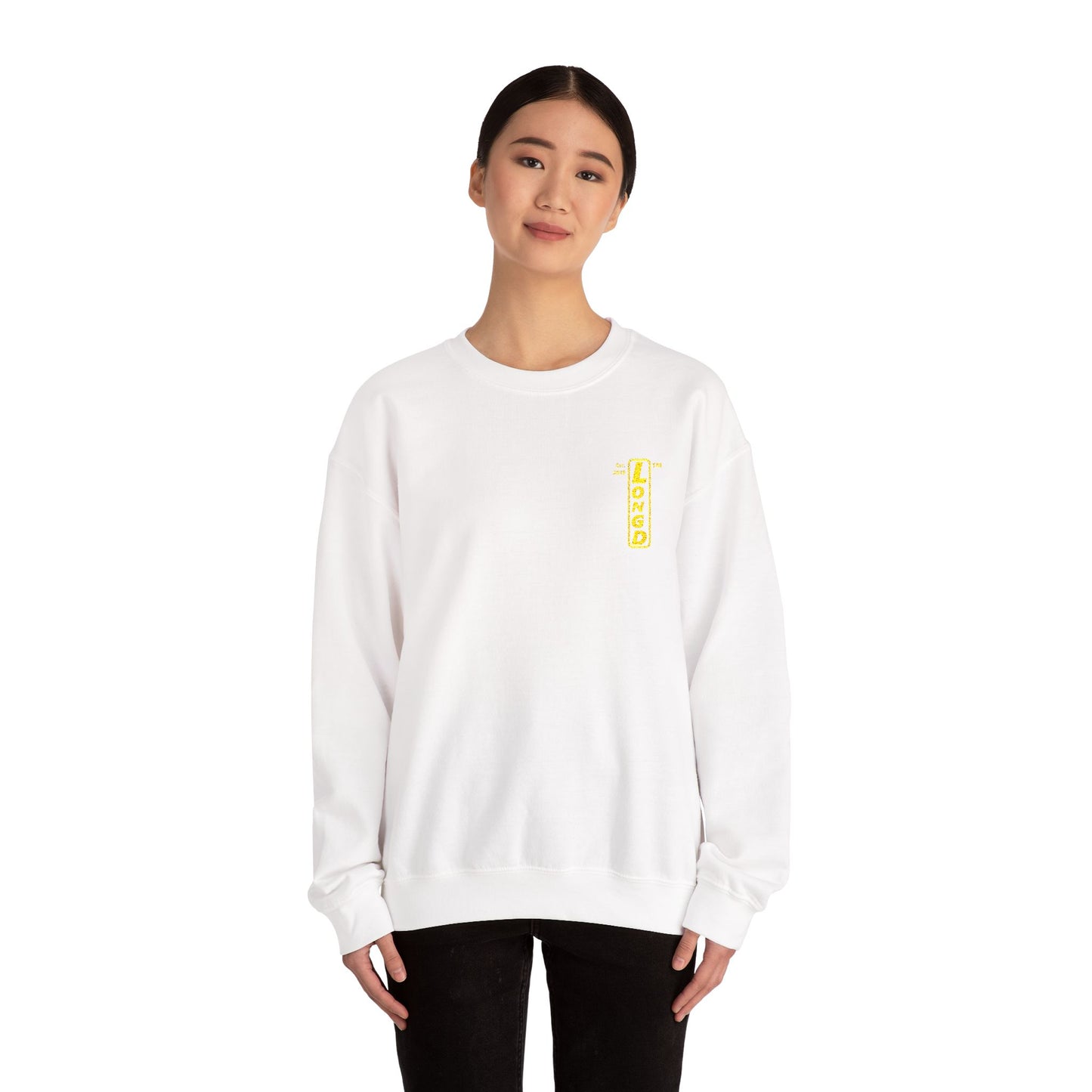 Embroidered Unisex Heavy Blend™ Crewneck Sweatshirt reverse basic logo upright