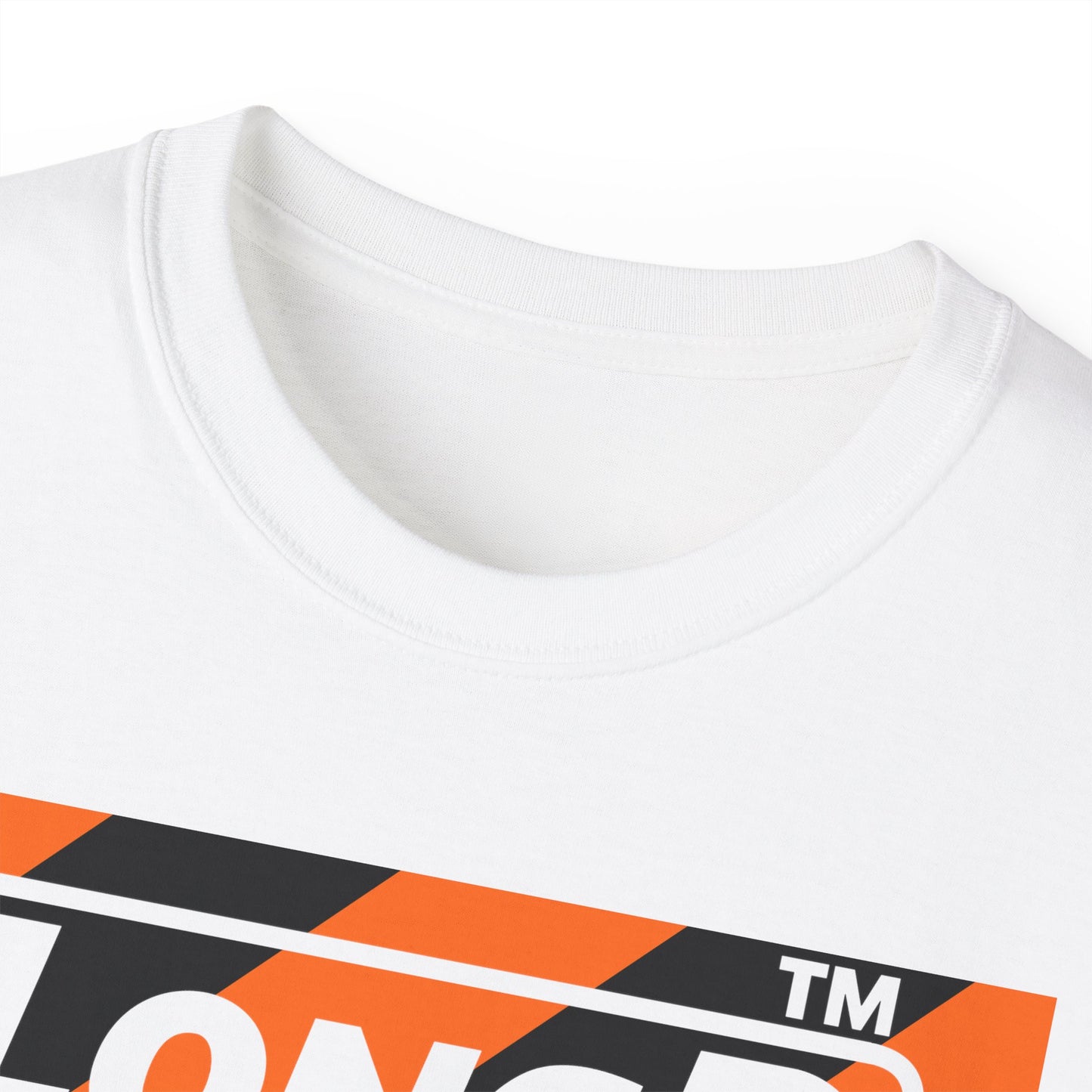 LongD Hyde Park negative diagonal 6-striped front-back logo (Halloween colors) cotton tee