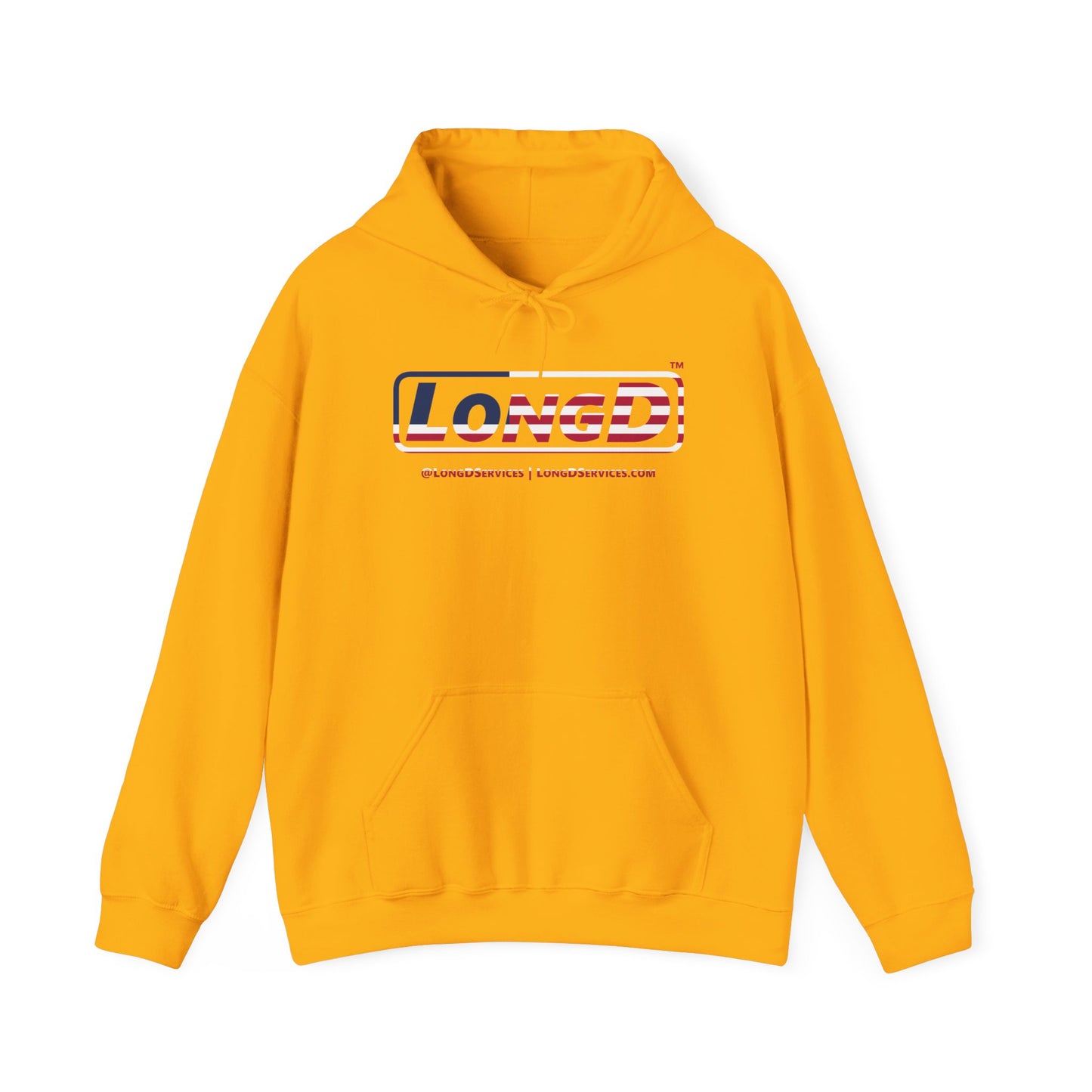 LongD® Logo Hoodie red, white and blue positive flag