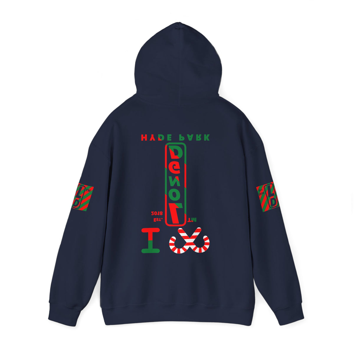 I candy cane LongD Hyde Park positive upright pixel-weighted 4-striped 4-print logo hoodie