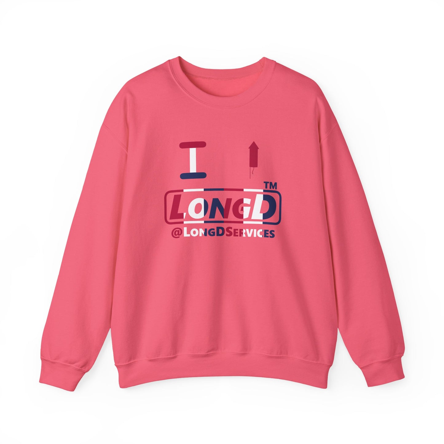 I firecracker LongD positive vertical 6-striped tag logo crewneck sweatshirt