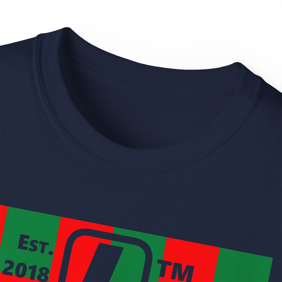 LongD Hyde Park negative upright checkered logo (Xmas colors) cotton tee
