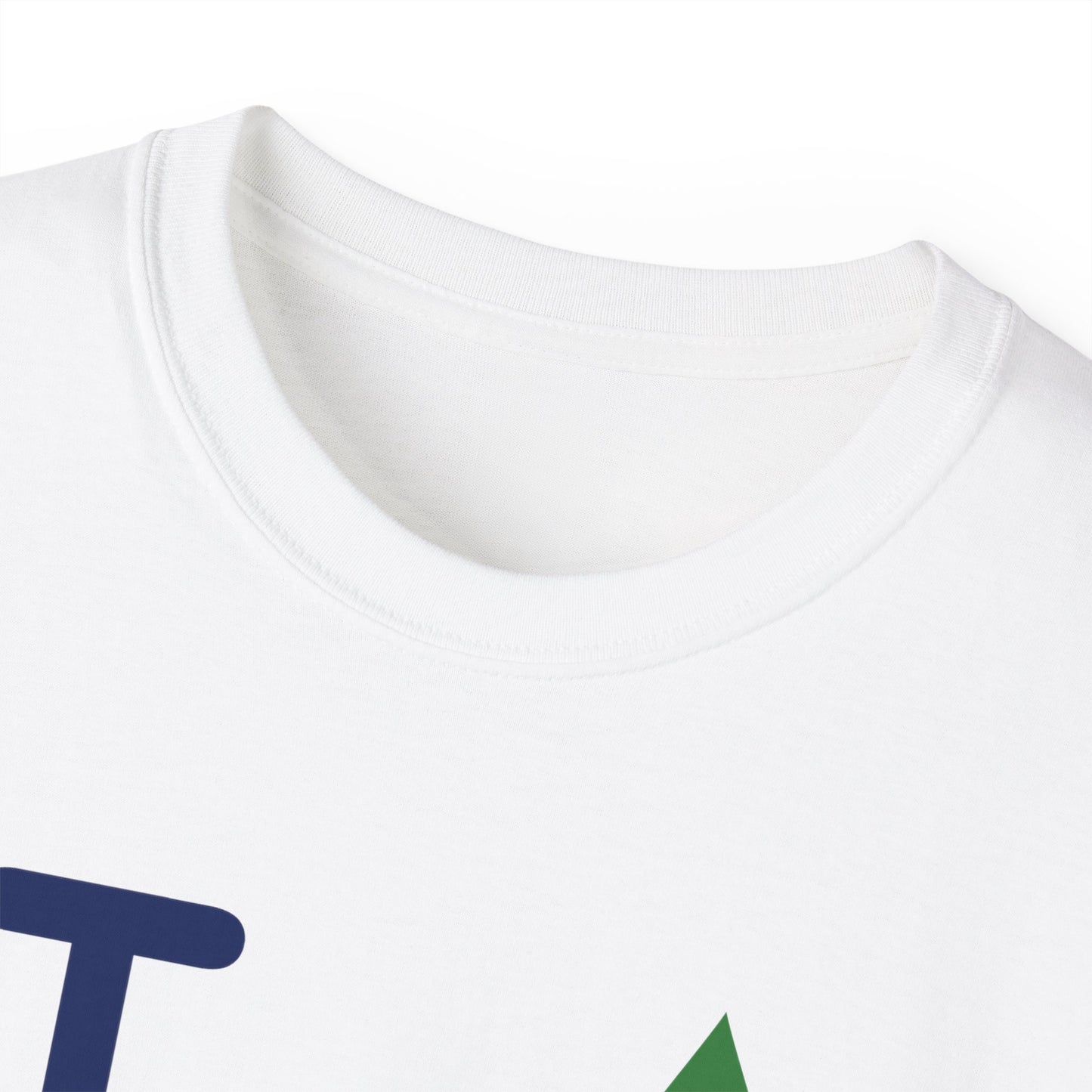 I Fleur LongD® Logo Cotton Tee (blue text & Mardi Gras colored  fleur de lis)