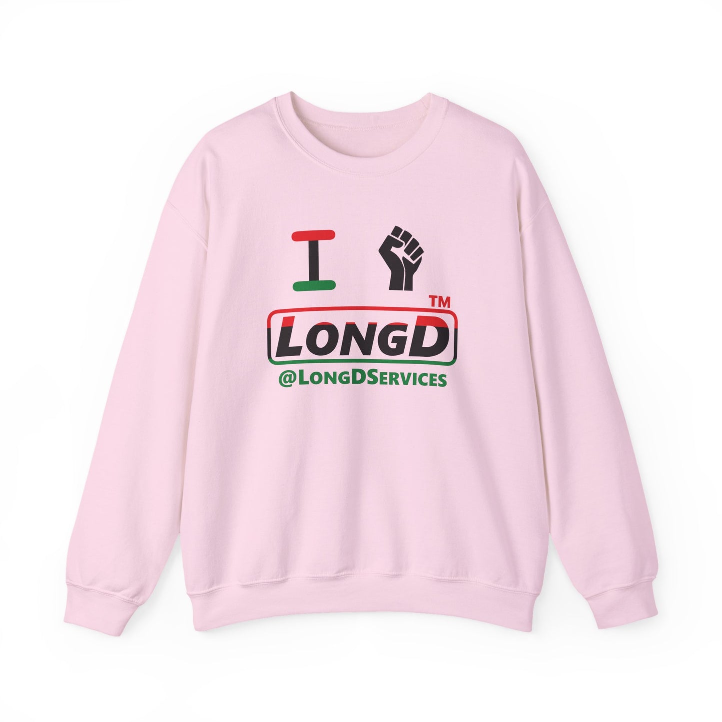 I fist LongD positive horizontal 3-striped tag logo crewneck sweatshirt