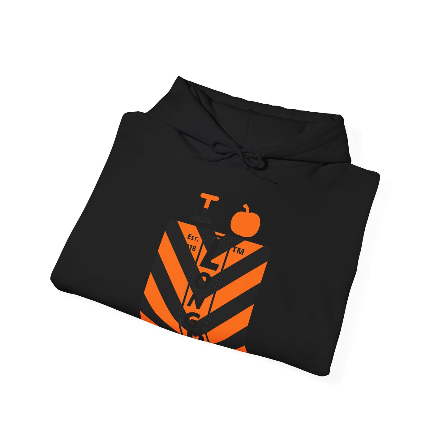 I pumpkin LongD Tag-domain negative upright downward chevron 4-print logo hoodie