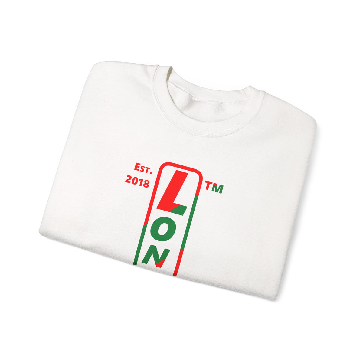 LongD Hyde Park positive upright pixel-weighted 4-striped logo (Xmas colors) crewneck sweatshirt
