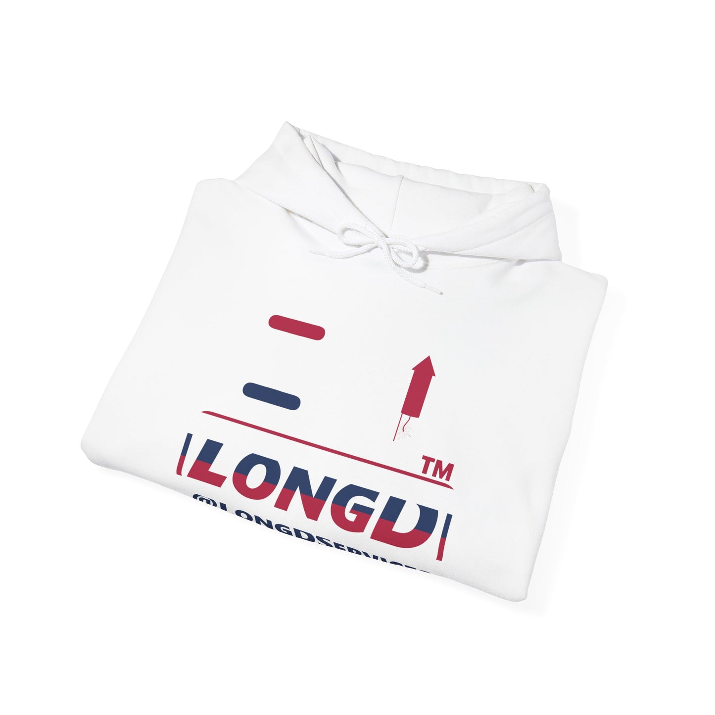 I firecracker LongD® positive horizontal 6-striped tag logo hoodie