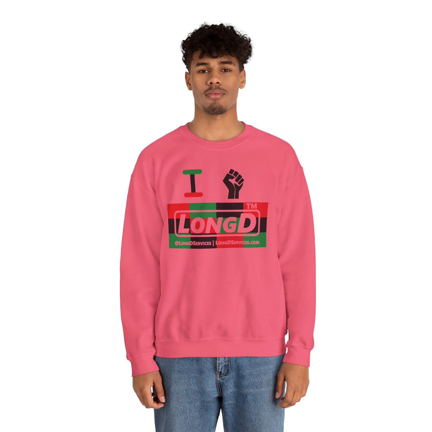 I fist LongD negative 3x4 tag-domain logo crewneck sweatshirt