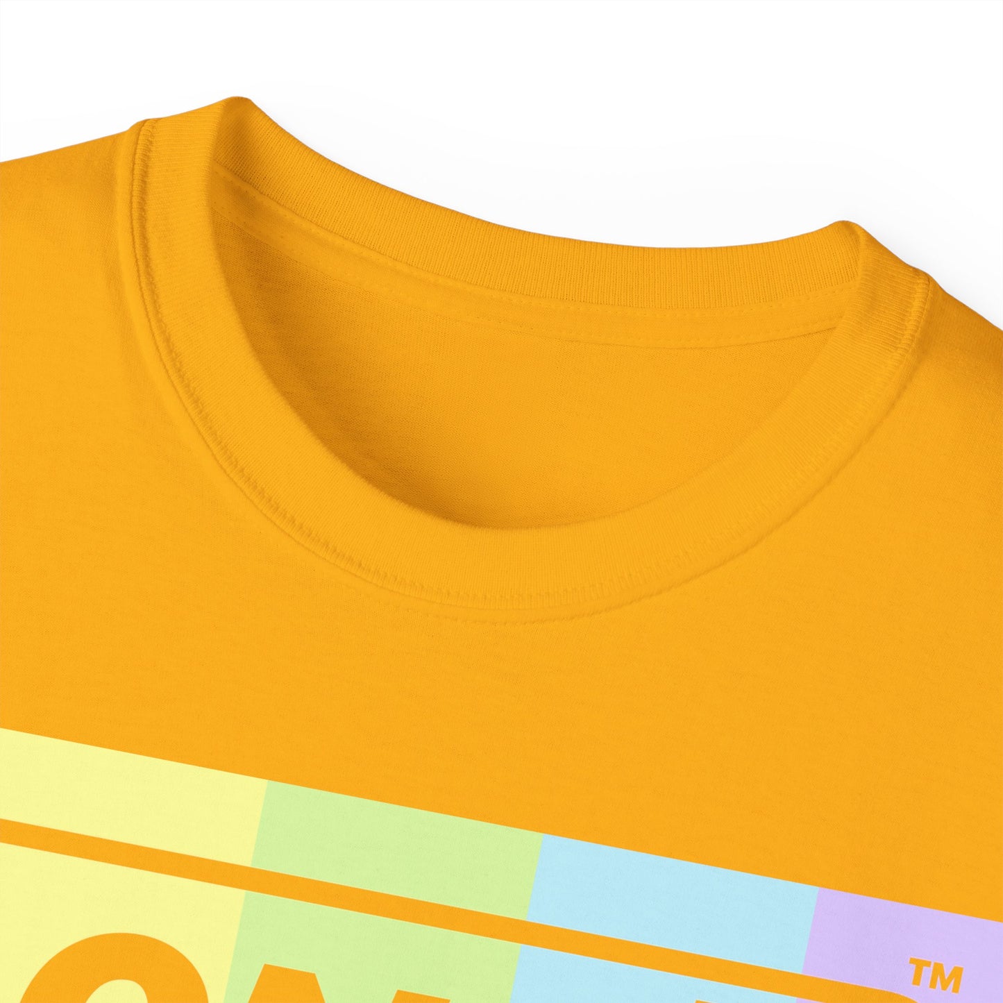 LongD® Logo Cotton Tee (Easter pastel spectrum in negative text)