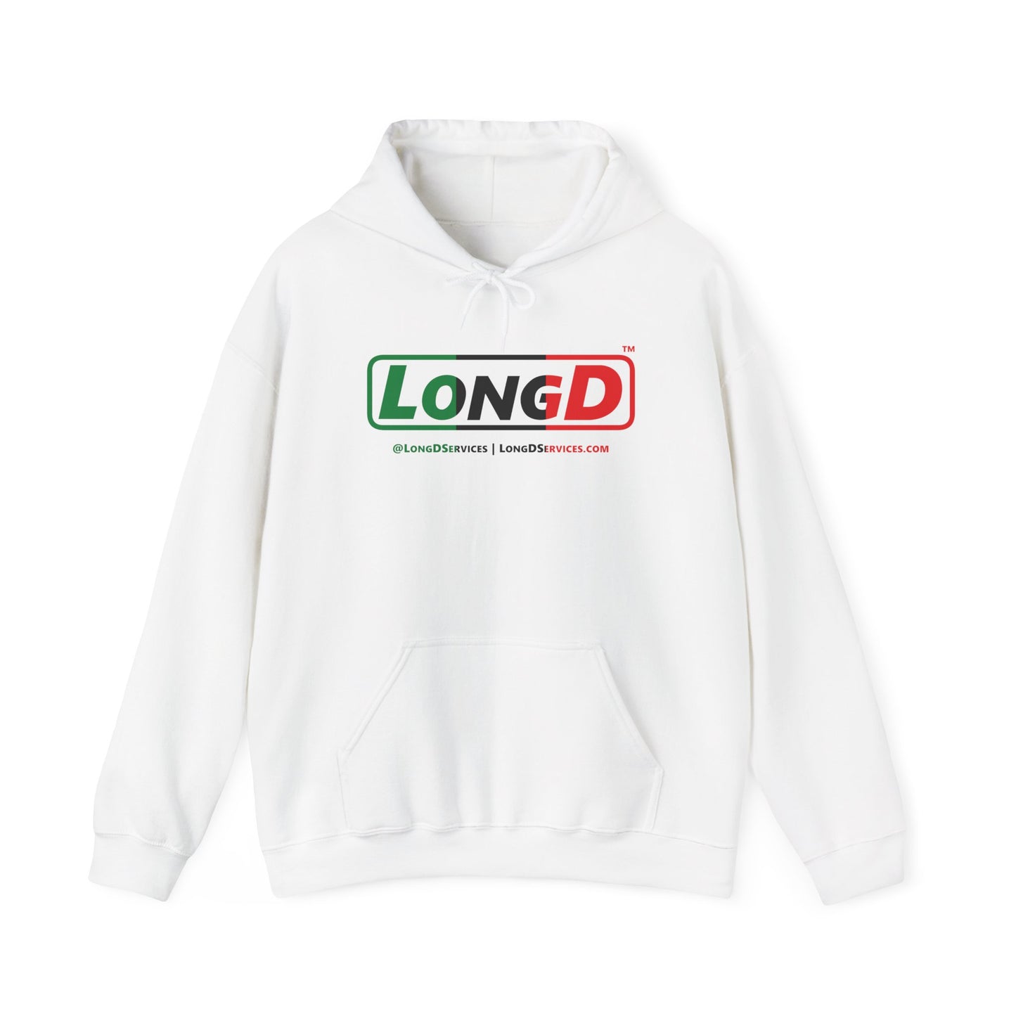 LongD® Logo Hoodie with Juneteenth positive thirds text