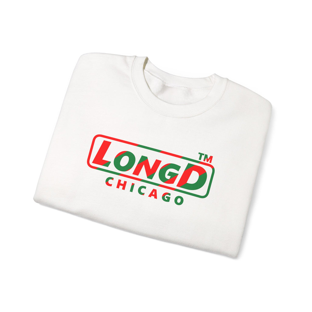 LongD Chicago positive pixel-weighted 6-striped logo (Xmas colors) crewneck sweatshirt