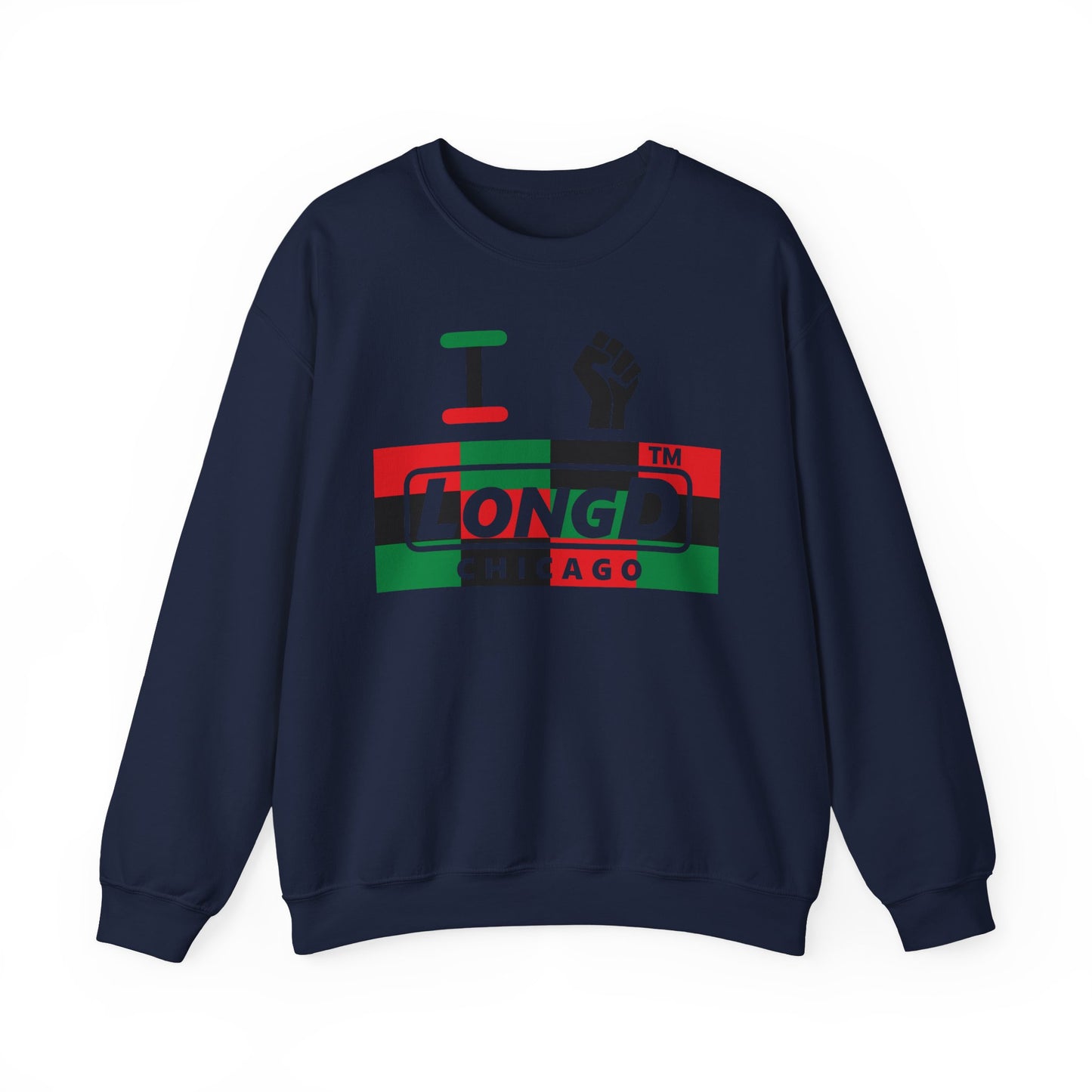I fist LongD negative 3x4 Chicago logo crewneck sweatshirt