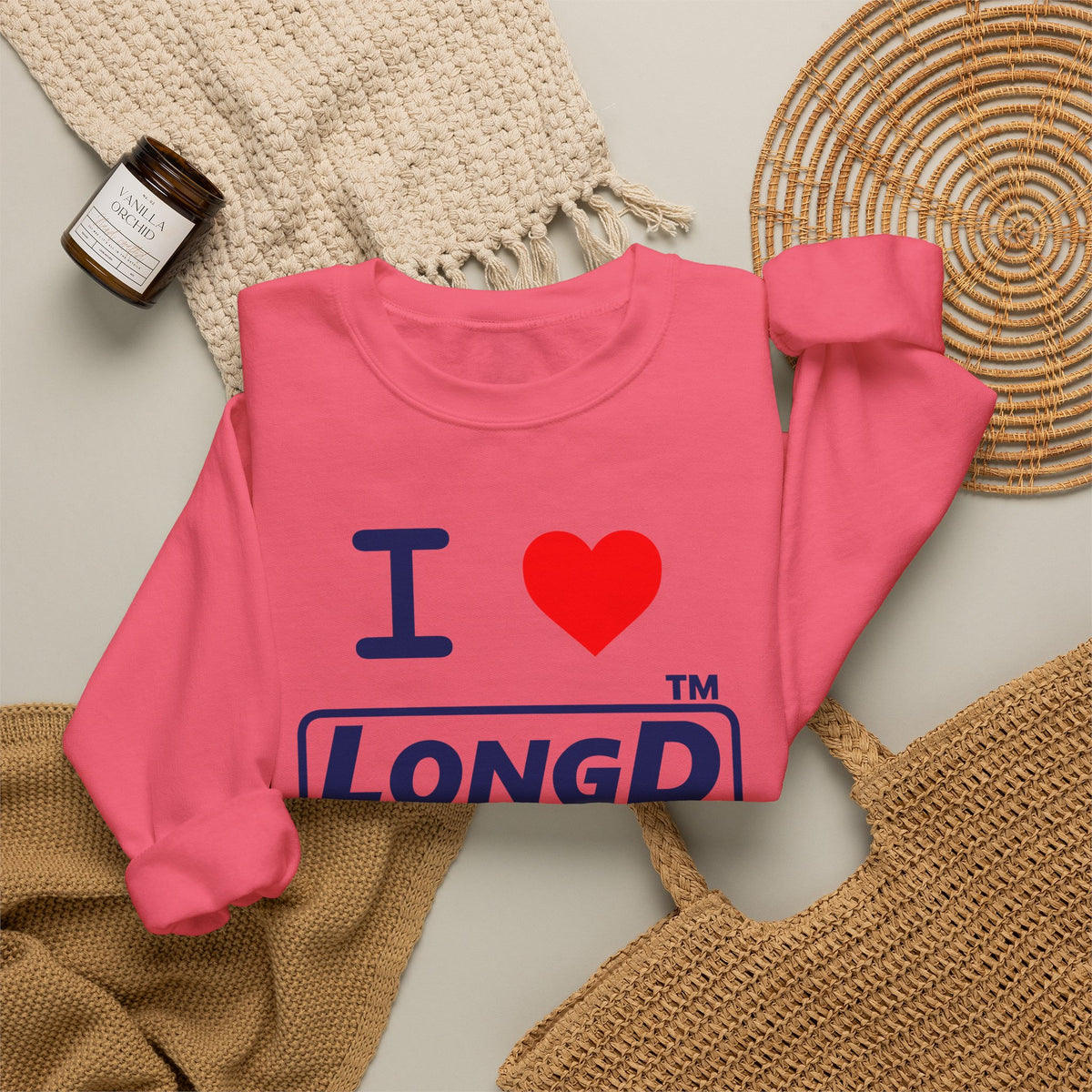 I Luv LongD Tag-domain positive official basic logo crewneck sweatshirt