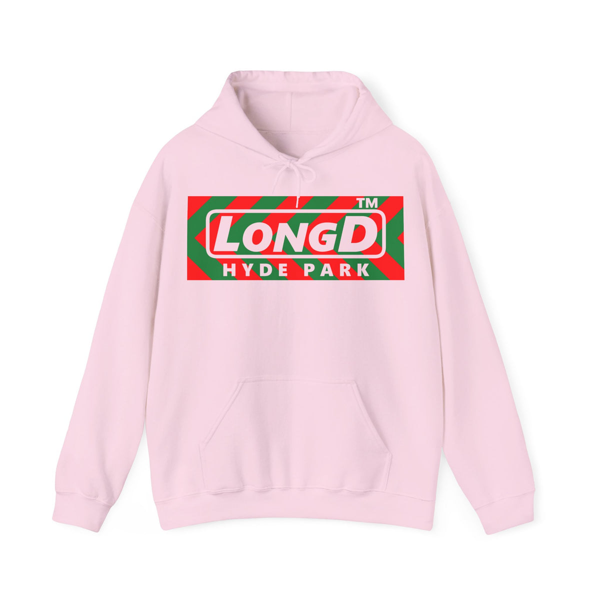 LongD Hyde Park negative leftward chevron logo (Xmas colors) hoodie