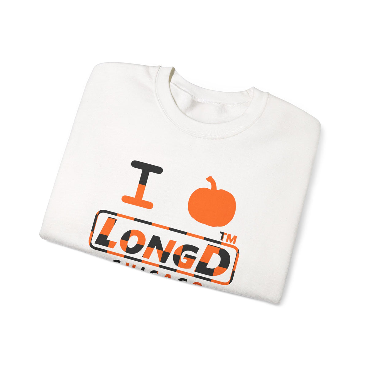 I pumpkin LongD Chicago positive checkered logo crewneck sweatshirt
