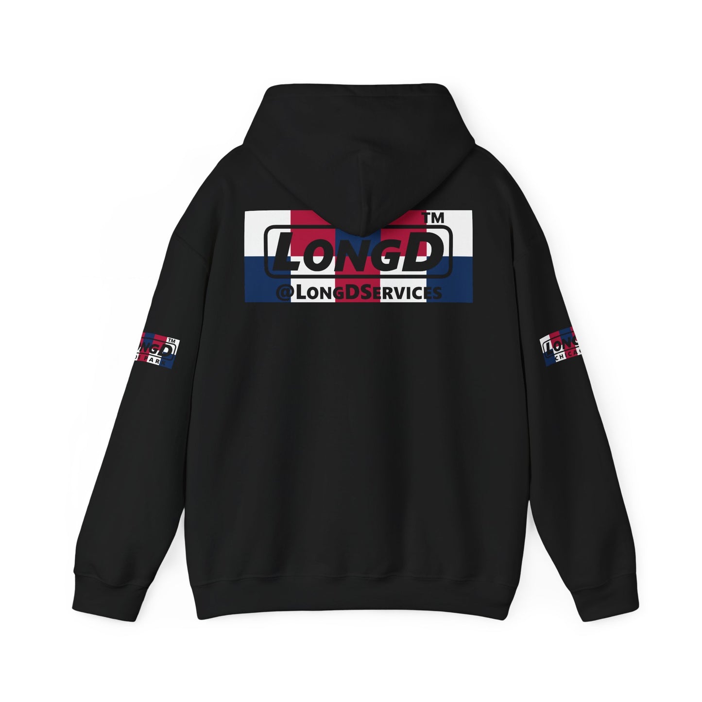 I firecracker LongD® negative 2x5 4-print single breasted Chicago logo hoodie
