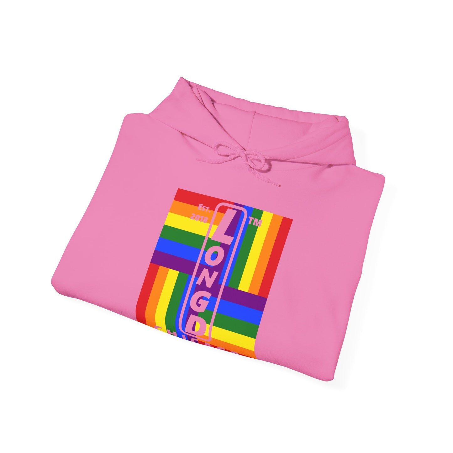 LongD® negative windmill upright Chicago logo hoodie (Pride colors)