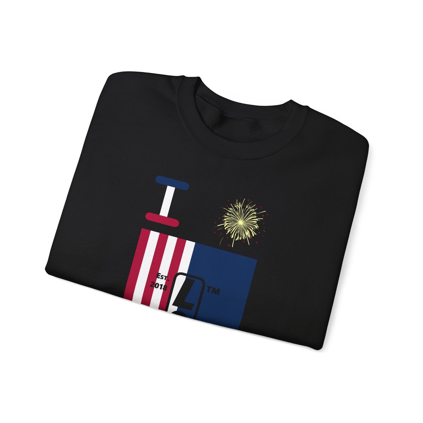 I Burst LongD negative cropped flag Hyde Park upright logo crewneck sweatshirt