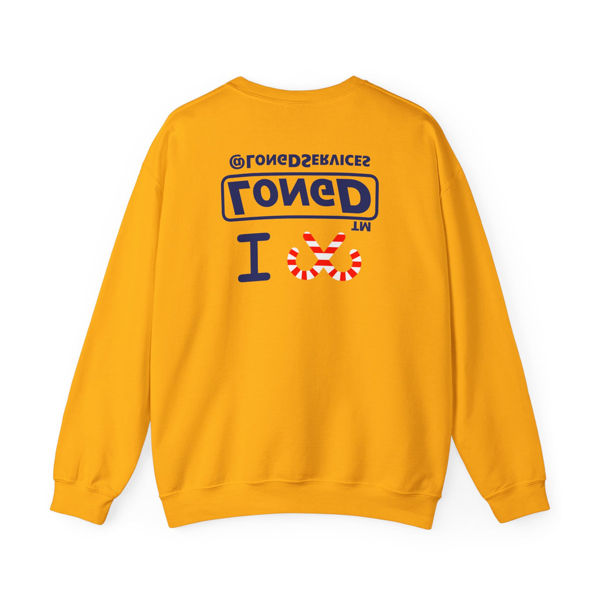 I candy cane LongD Tag positive official basic navy front-back logo crewneck sweatshirt