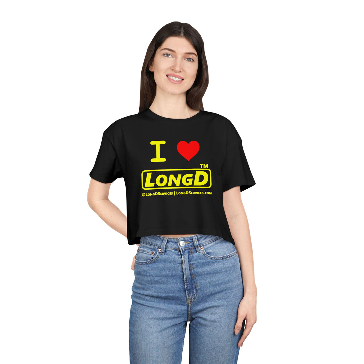 I Luv LongD Tag-domain positive alternate basic logo crop tee