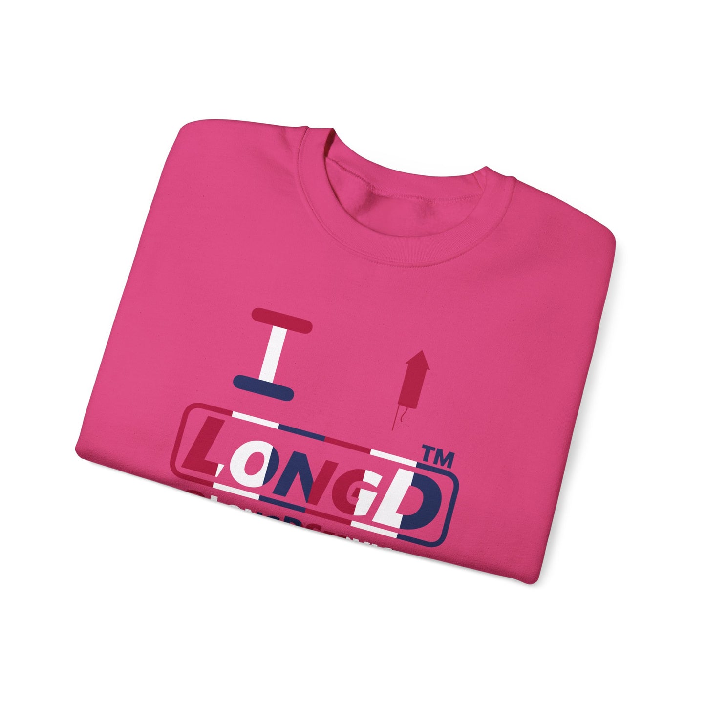 I firecracker LongD positive vertical 6-striped tag logo crewneck sweatshirt