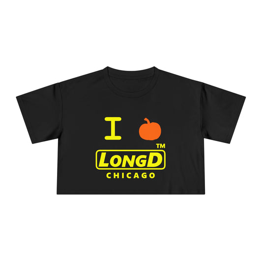 I Pumpkin LongD Logo Crop Tee yellow basic Chicago logo