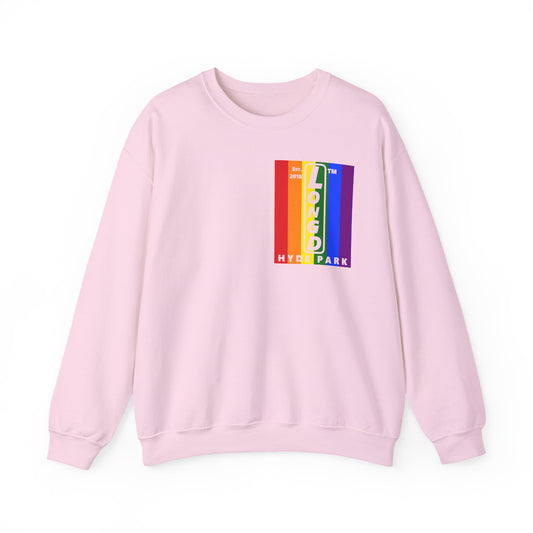 LongD negative flag single-breasted front-back Hyde Park upright logo crewneck sweatshirt (Pride colors)