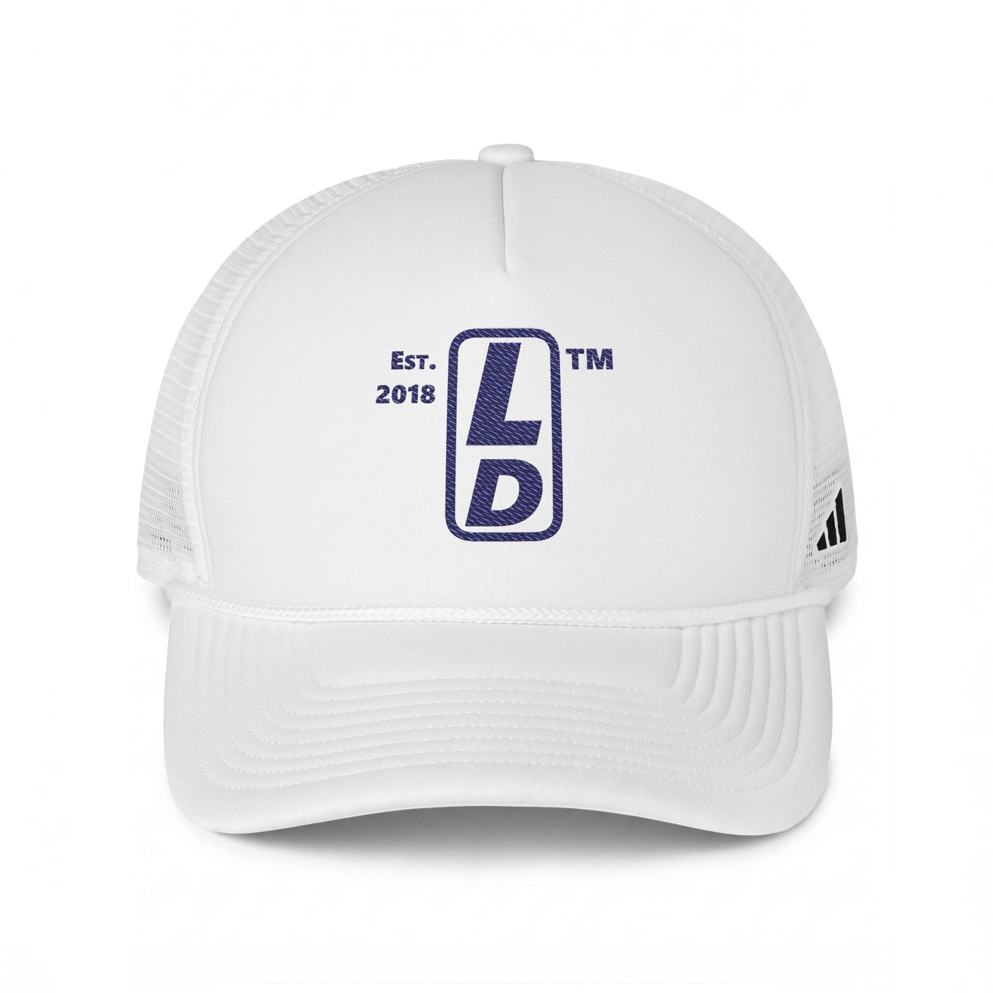 adidas official basic upright initials logo trucker cap