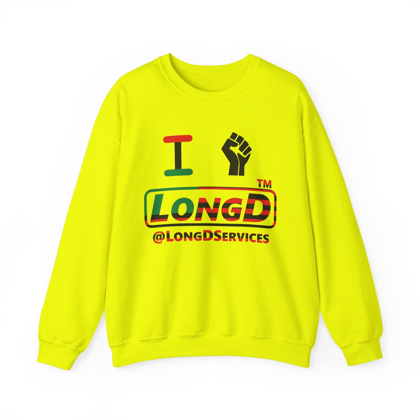 I fist LongD positive flag tag logo crewneck sweatshirt