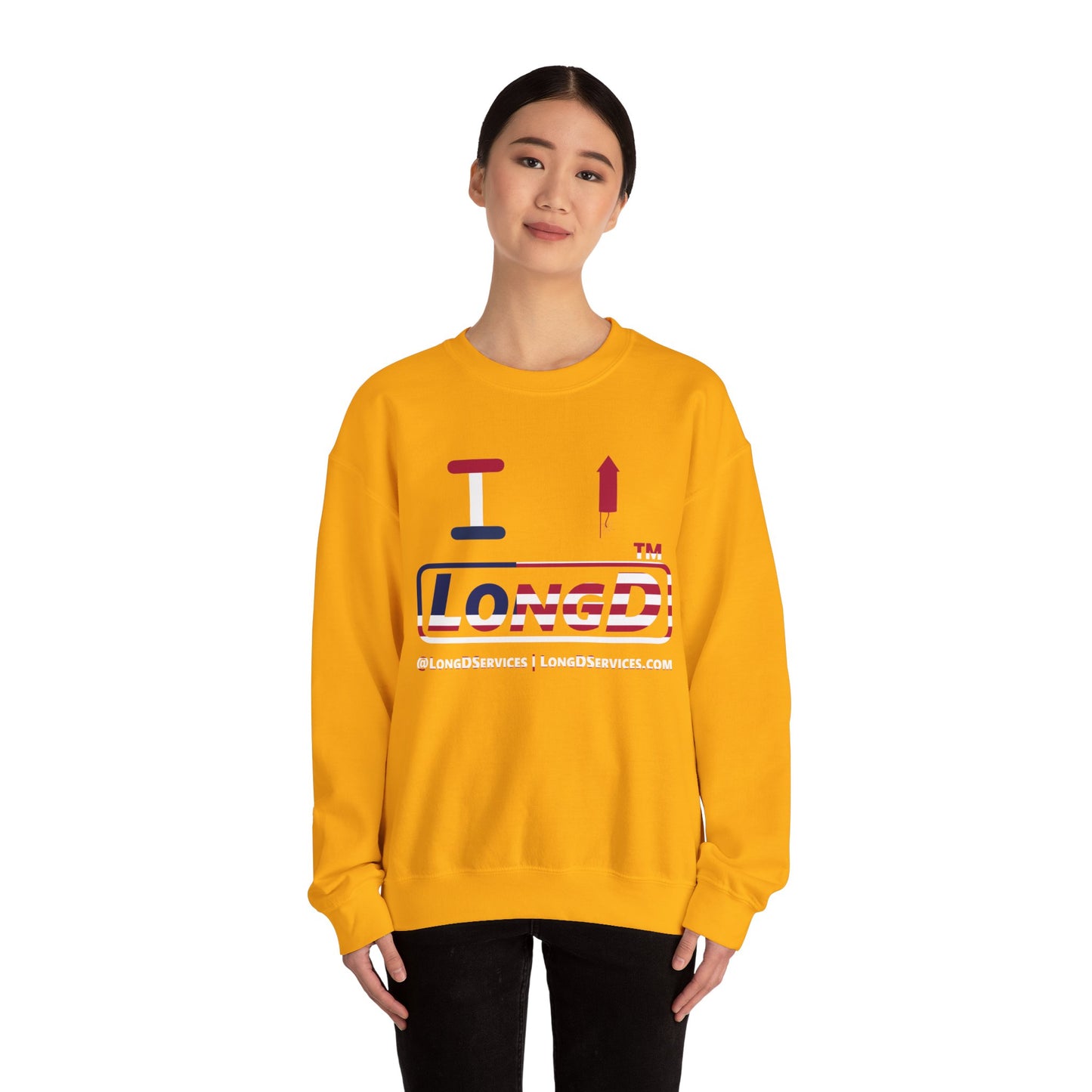 I firecracker LongD positive flag tag-domain logo crewneck sweatshirt