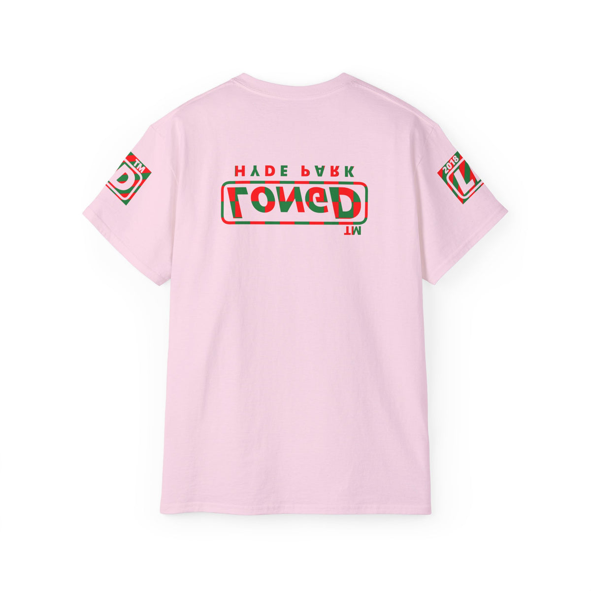 LongD Hyde Park positive checkered 4-print logo (Xmas colors) cotton tee