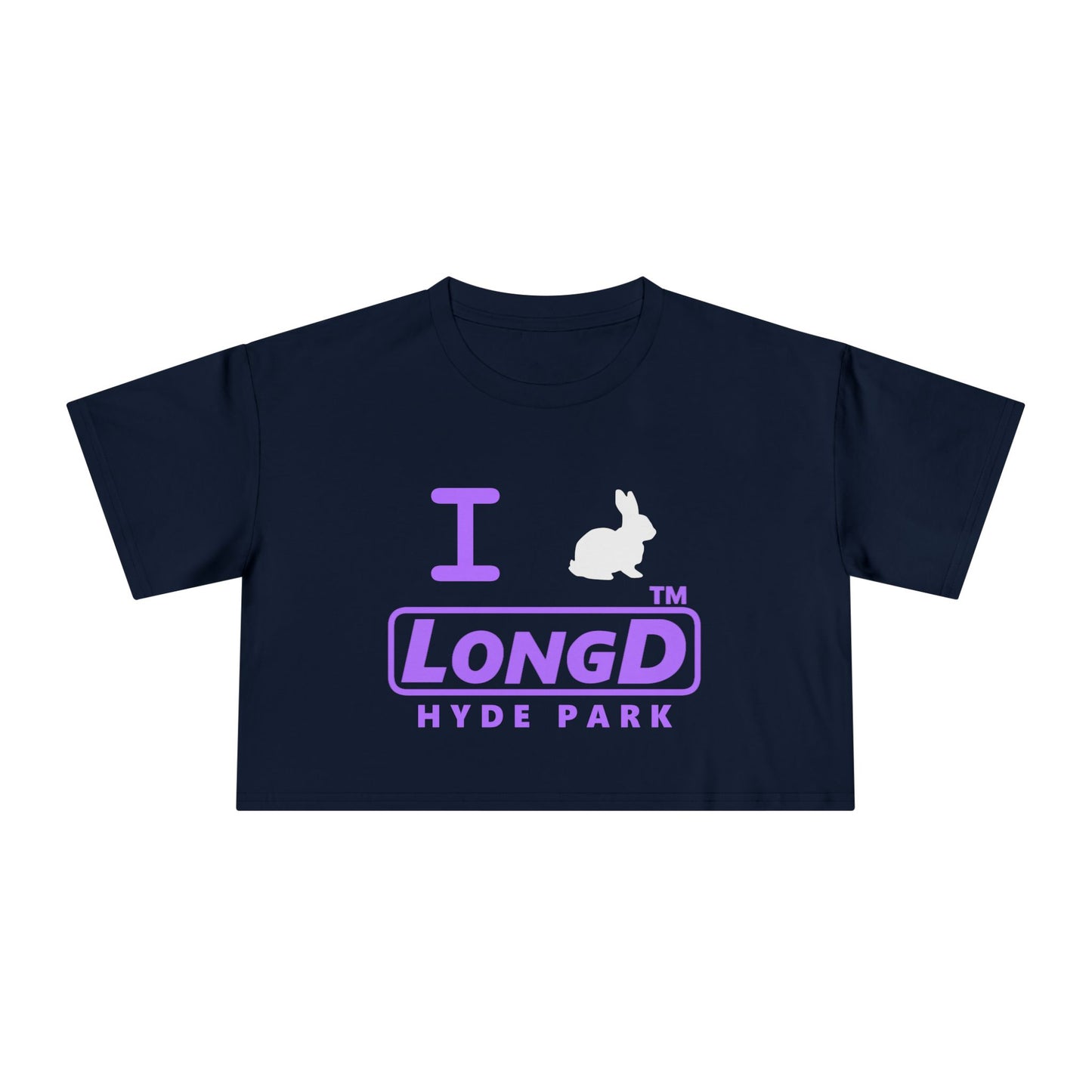 I Bunny LongD positive lavender Hyde Park Logo Crop Tee