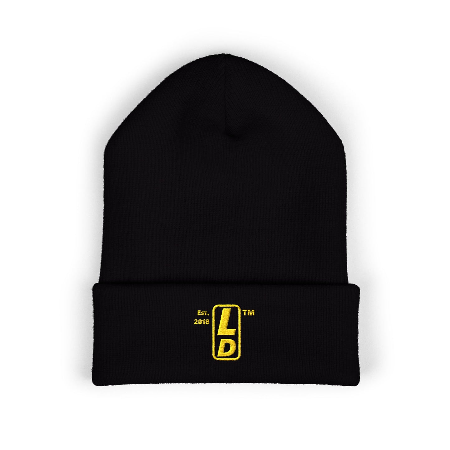 Embroidered Classic Cuffed Beanie reverse official basic logo upright initials