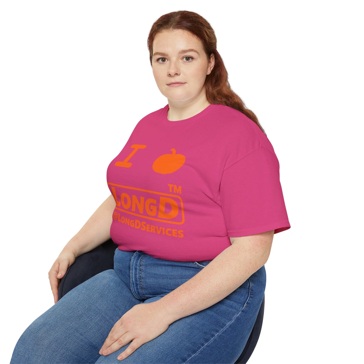 I Pumpkin LongD® Logo Cotton Tee positive orange basic tag logo