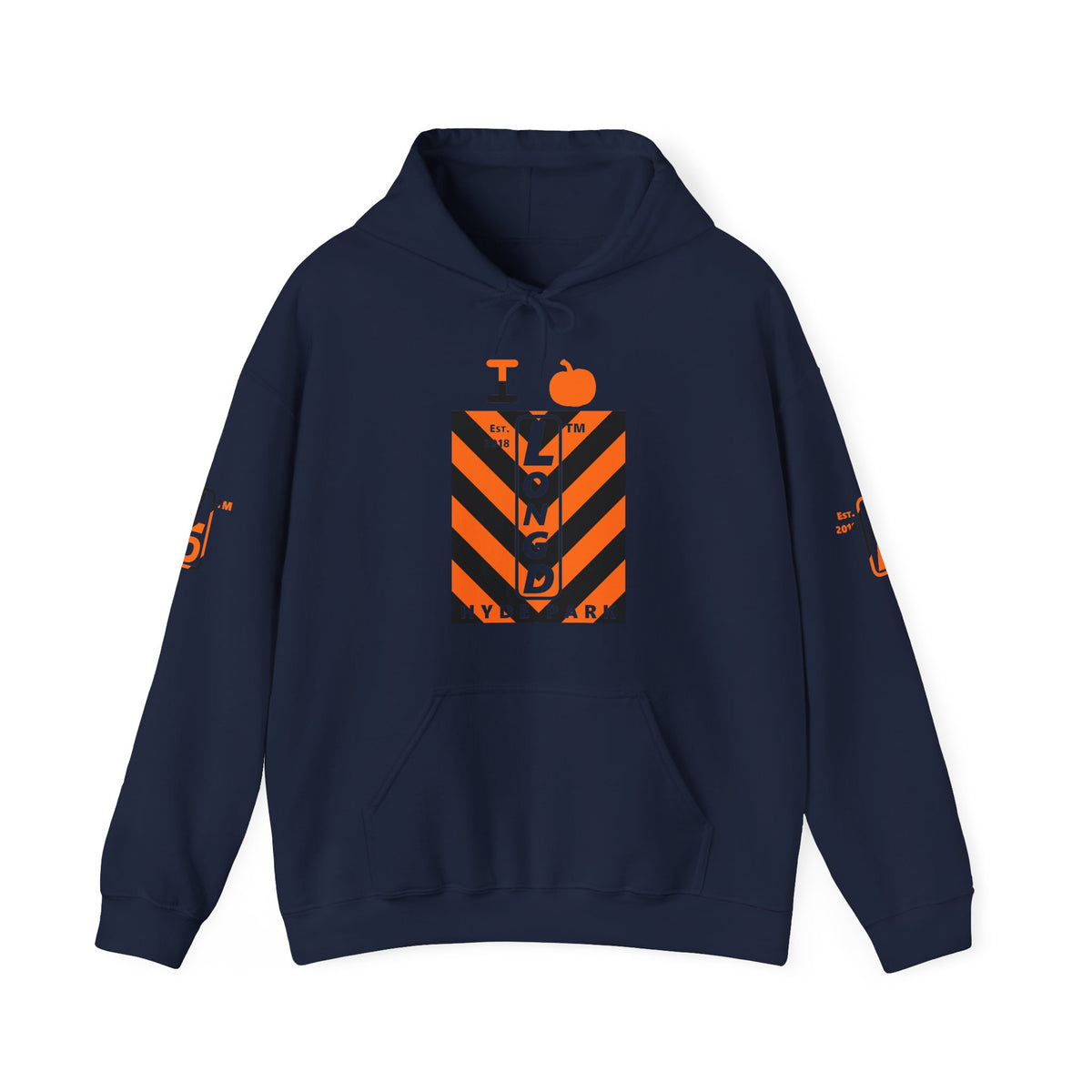 I pumpkin LongD Hyde Park negative upright downward chevron 4-print logo hoodie