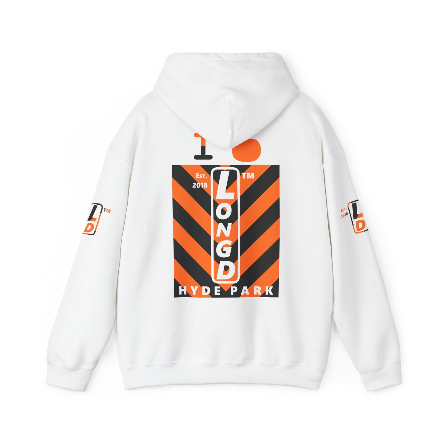 I pumpkin LongD Hyde Park negative upright downward chevron 4-print logo hoodie
