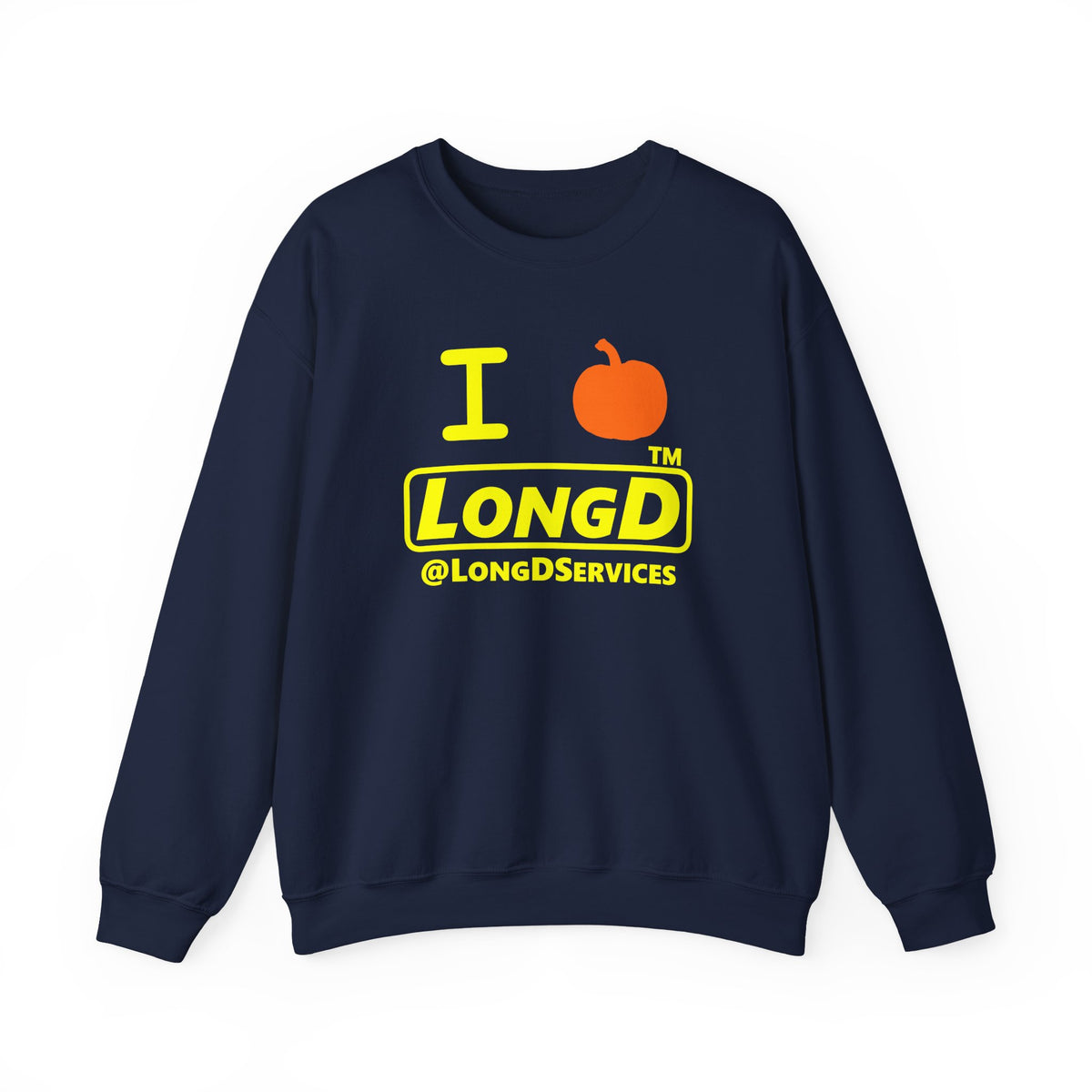 I pumpkin LongD Tag positive alternate basic Yellow (FFFF00) logo crewneck sweatshirt