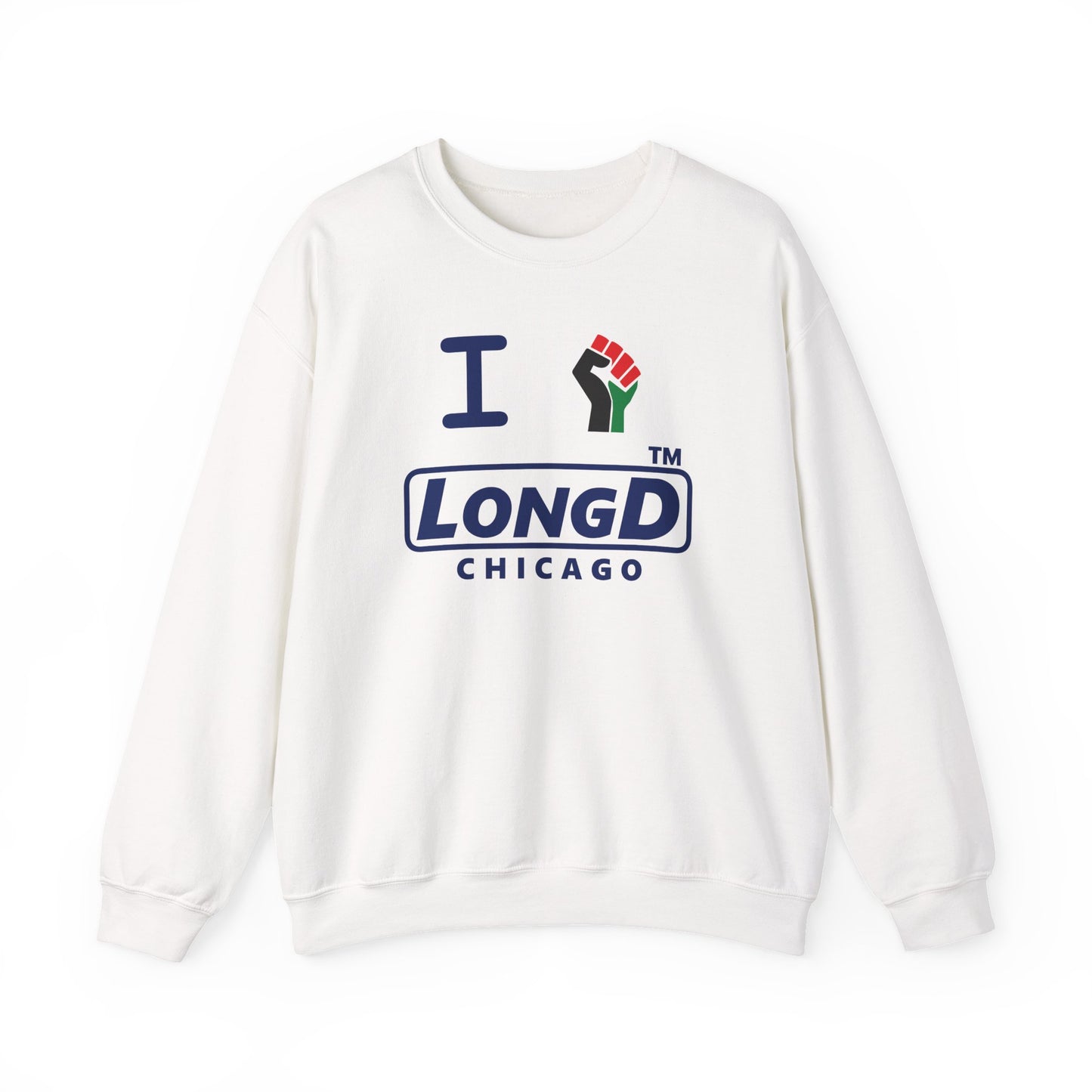 I fist LongD official basic Chicago logo crewneck sweatshirt