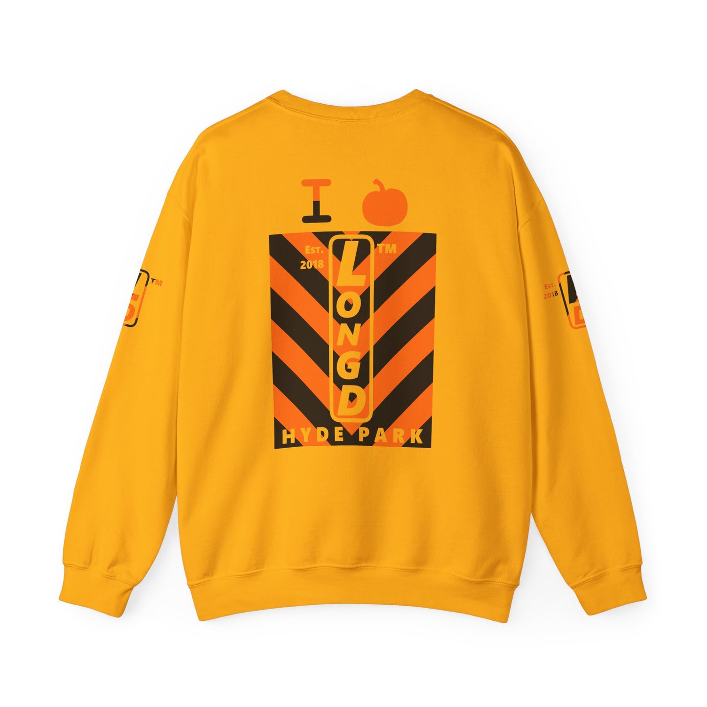 I pumpkin LongD Hyde Park negative upright downward chevron 4-print logo crewneck sweatshirt
