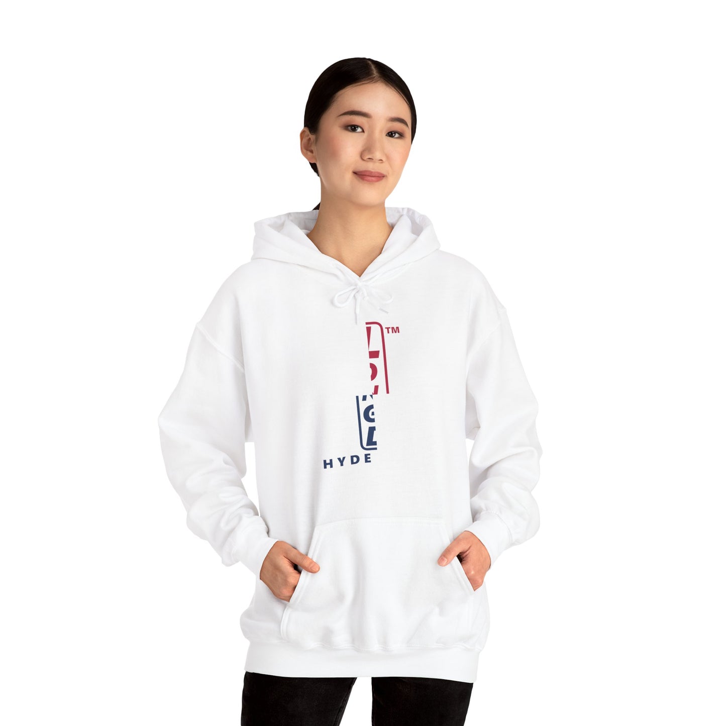 LongD® positive quarters upright Hyde Park logo hoodie (Patriotic colors)