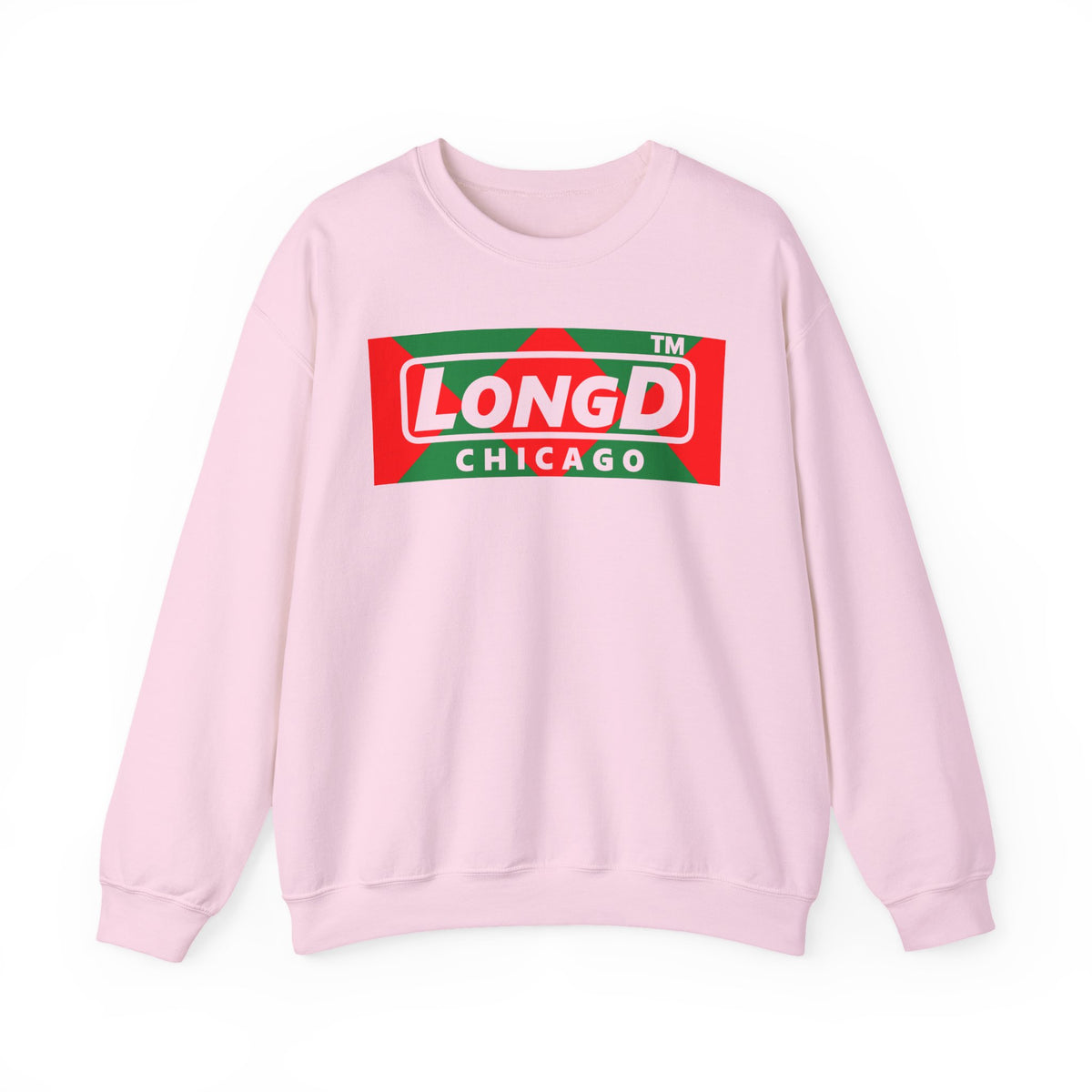 LongD Chicago negative big argyle logo (Xmas colors) crewneck sweatshirt
