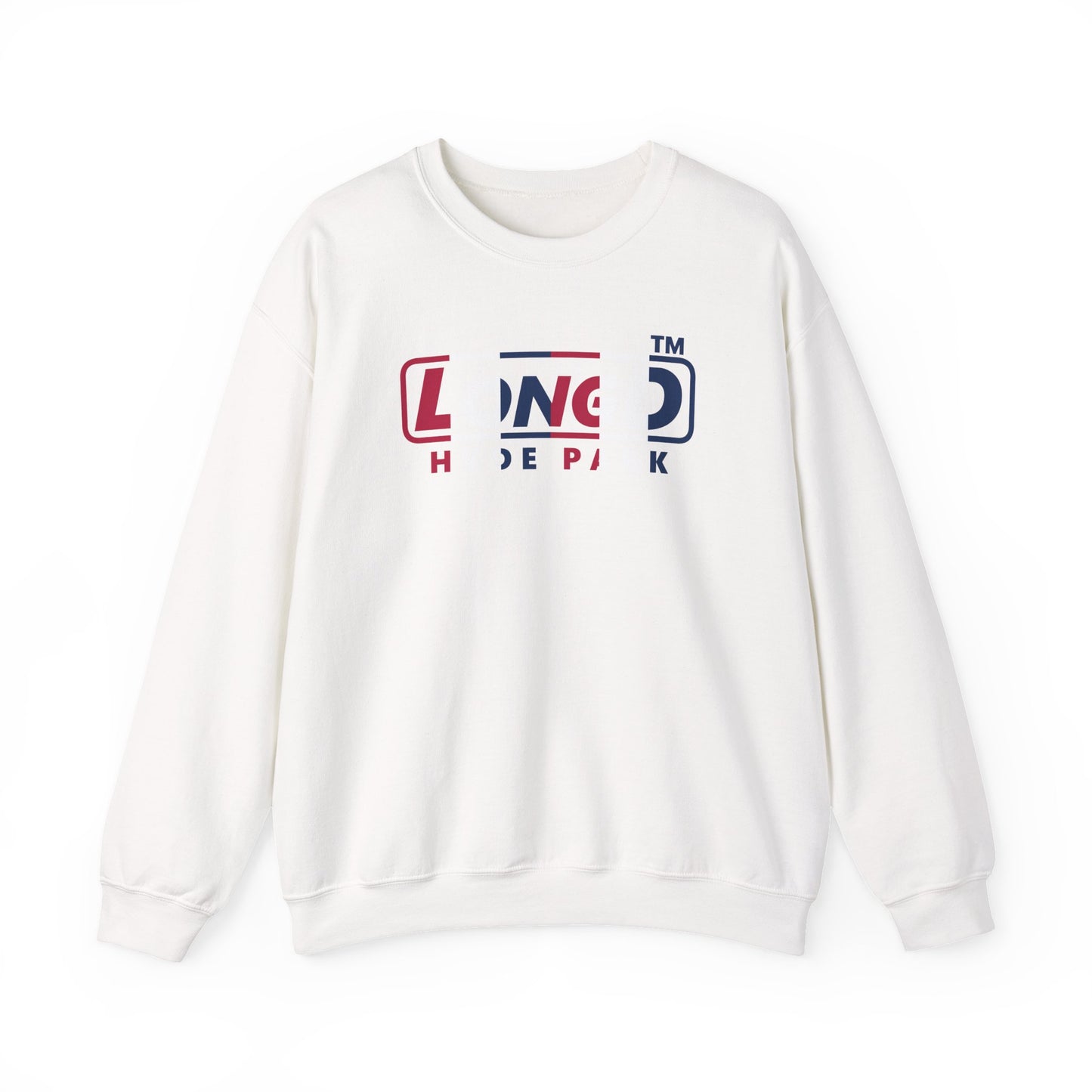 LongD positive vertical 6-striped Hyde Park logo crewneck sweatshirt (patriotic colors)