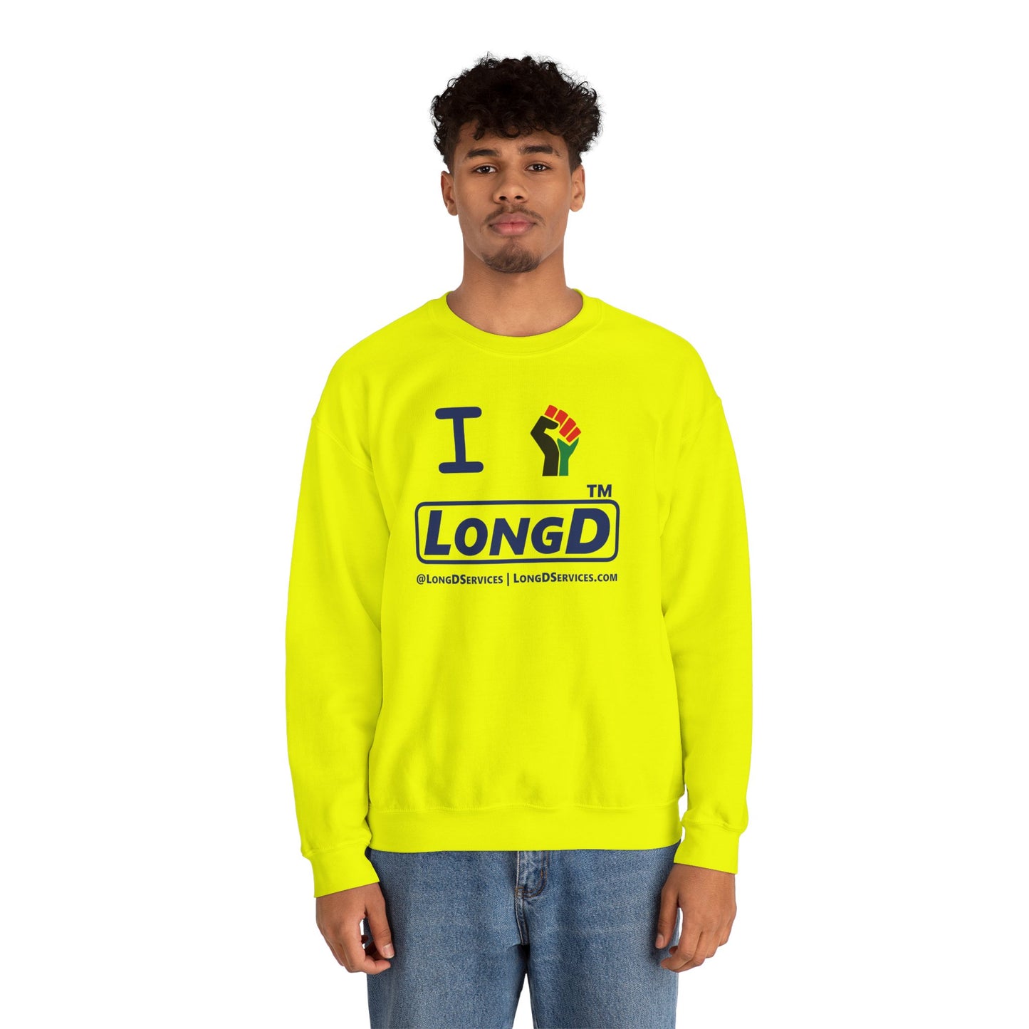 I fist LongD official basic tag-domain logo crewneck sweatshirt