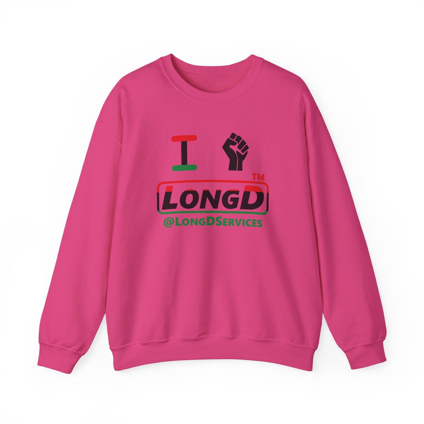 I fist LongD positive horizontal 3-striped tag logo crewneck sweatshirt