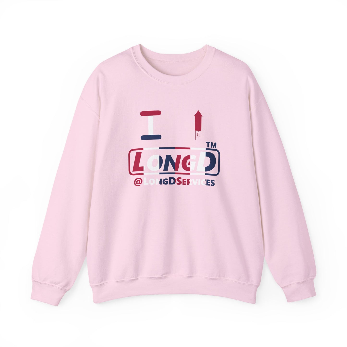 I firecracker LongD positive vertical 6-striped tag logo crewneck sweatshirt