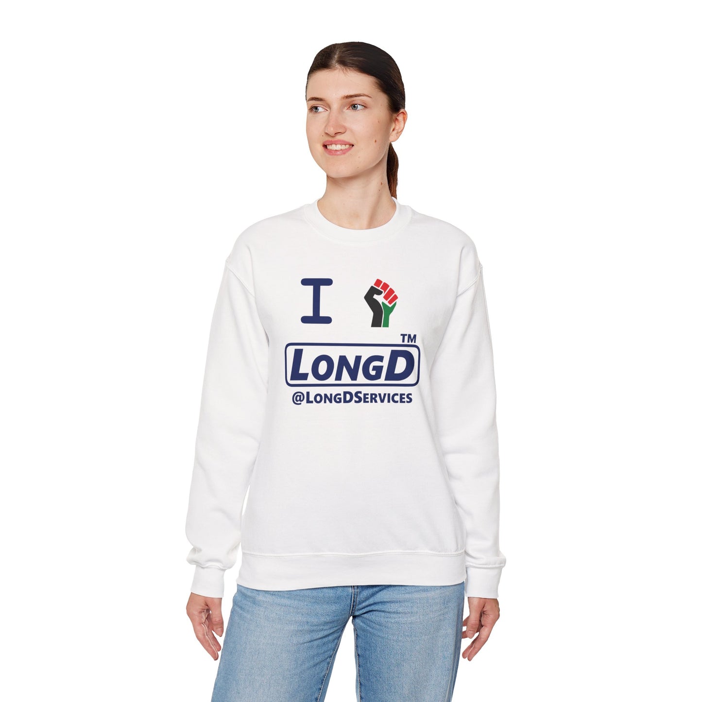 I fist LongD official basic tag logo crewneck sweatshirt