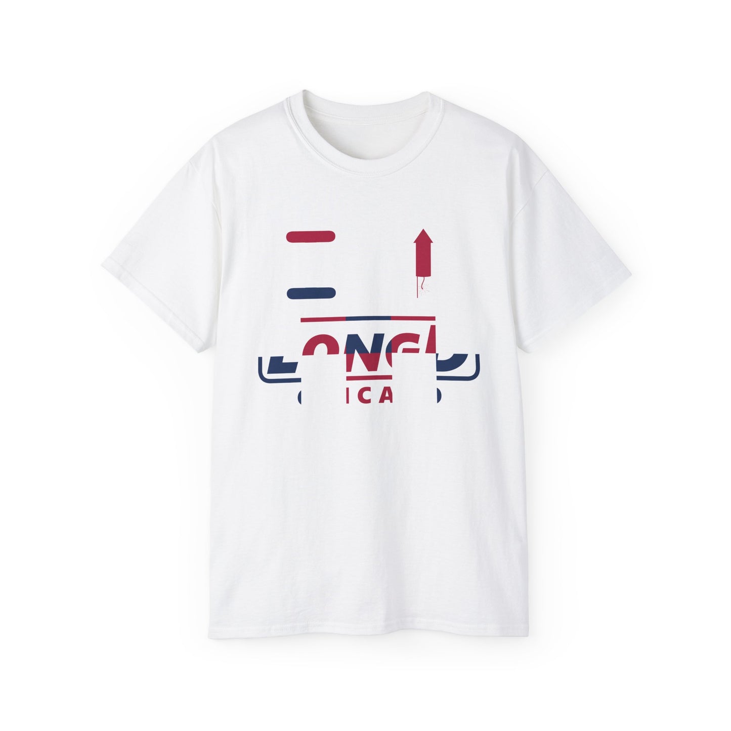 I firecracker LongD positive 2x5 front-back Chicago logo cotton tee