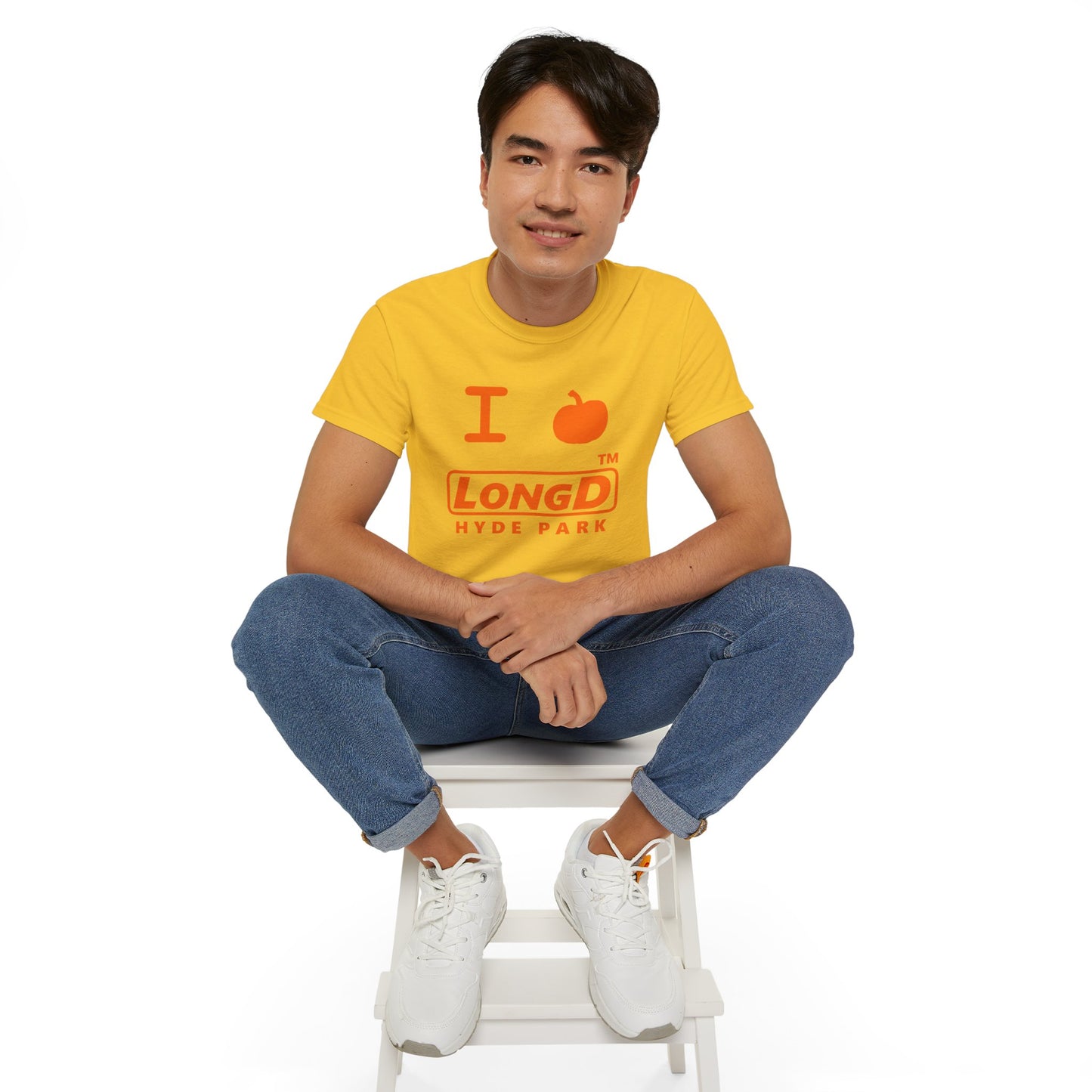 I Pumpkin LongD® Logo Cotton Tee positive orange basic Hyde Park logo